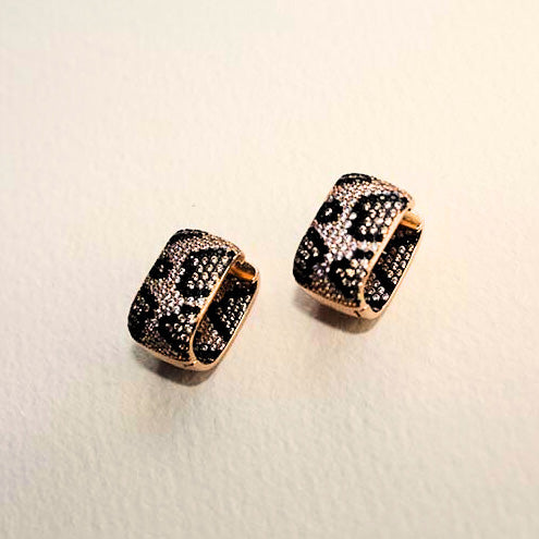 Leopard disco earrings