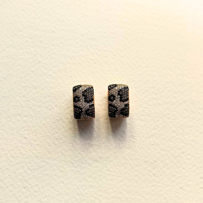 Leopard disco earrings