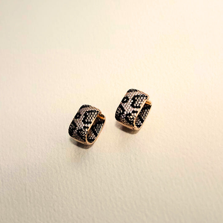 Leopard disco earrings